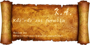 Körözsi Agnella névjegykártya
